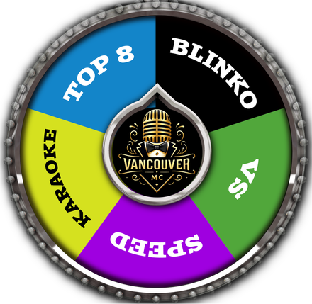 Viva Funcouver spin wheel: Top 8, Blinko, VS, Speed, Karaoke